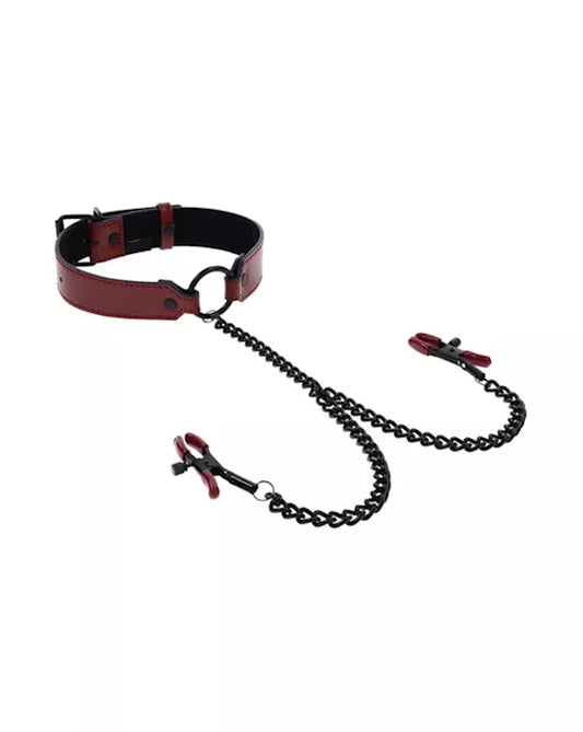 Saffron Collar With Nipple Clamps